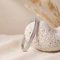 3.45 Ct Round Cut Lab Grown Diamond Inset Sparkle Bangle Bracelet for Women White