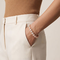 7.05 Ct Radiant Cut Lab Grown Diamond Halo Bracelet Rose Gold