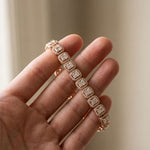7.05 Ct Radiant Cut Lab Grown Diamond Halo Bracelet Rose Gold