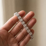 7.05 Ct Radiant Cut Lab Grown Diamond Halo Bracelet White