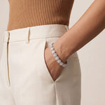 7.05 Ct Radiant Cut Lab Grown Diamond Halo Bracelet White