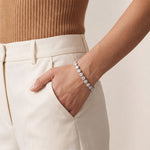 1.45 Ct Round Cut Lab Grown Diamond Beaded Halo Station Bracelet White