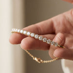 2.30 Ct Round Cut Lab Grown Diamond Beaded Prong Bangle Bracelet Gold