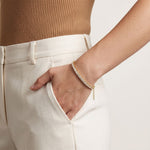 2.30 Ct Round Cut Lab Grown Diamond Beaded Prong Bangle Bracelet Gold