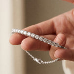2.30 Ct Round Cut Lab Grown Diamond Beaded Prong Bangle Bracelet White