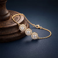 1.30 Ct Round Cut Lab Grown Diamond Triple Halo Chain Bracelet Gold