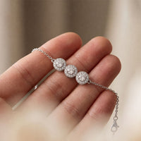 1.30 Ct Round Cut Lab Grown Diamond Triple Halo Chain Bracelet White