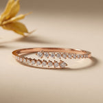1.95 Ct Round Cut Lab Grown Diamond Open Bypass Bangle Bracelet Rose Gold