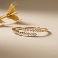 1.95 Ct Round Cut Lab Grown Diamond Open Bypass Bangle Bracelet Gold