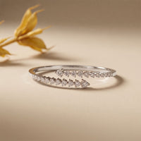 1.95 Ct Round Cut Lab Grown Diamond Open Bypass Bangle Bracelet White