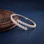 1.95 Ct Round Cut Lab Grown Diamond Open Bypass Bangle Bracelet White