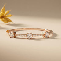 2.60 Ct Round Cut Lab Grown Diamond Triple Solitaire Sculpted Bangle Bracelet Rose Gold