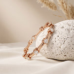 5.60 Ct Round Cut Lab Grown Diamond Open Cuff Bangle Bracelet for Women Rose Gold