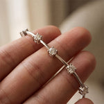 5.60 Ct Round Cut Lab Grown Diamond Open Cuff Bangle Bracelet for Women White