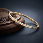 0.50 Ct Round Cut Lab Grown Diamond Linear Accent Bangle Bracelet for Women Gold
