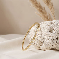 0.50 Ct Round Cut Lab Grown Diamond Linear Accent Bangle Bracelet for Women Gold
