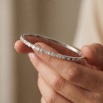 0.50 Ct Round Cut Lab Grown Diamond Linear Accent Bangle Bracelet for Women White