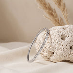 0.50 Ct Round Cut Lab Grown Diamond Linear Accent Bangle Bracelet for Women White