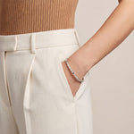 0.50 Ct Round Cut Lab Grown Diamond Linear Accent Bangle Bracelet for Women White