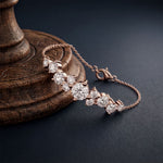 3.05 Ct Round Cut Lab Grown Diamond Graduated Cluster Bracelet for Women Rose Gold