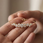 3.05 Ct Round Cut Lab Grown Diamond Graduated Cluster Bracelet for Women Gold