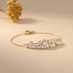 3.05 Ct Round Cut Lab Grown Diamond Graduated Cluster Bracelet for Women Gold