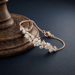 3.05 Ct Round Cut Lab Grown Diamond Graduated Cluster Bracelet for Women Gold