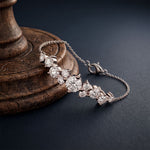 3.05 Ct Round Cut Lab Grown Diamond Graduated Cluster Bracelet for Women White