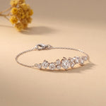 3.05 Ct Round Cut Lab Grown Diamond Graduated Cluster Bracelet for Women White