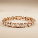 6.80 Ct Cushion Cut Lab Grown Diamond Tennis Bracelet for Women Rose Gold