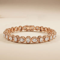 6.80 Ct Cushion Cut Lab Grown Diamond Tennis Bracelet for Women Rose Gold