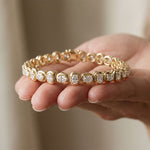 6.80 Ct Cushion Cut Lab Grown Diamond Tennis Bracelet for Women Gold