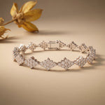 5.75 Ct Round Cut Lab Grown Diamond Open Lattice Cluster Bracelet White