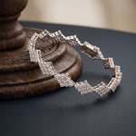 5.75 Ct Round Cut Lab Grown Diamond Open Lattice Cluster Bracelet White