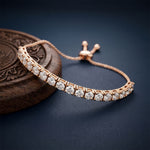5.95 Ct Round Cut Lab Grown Diamond Linear Bar-Set Chain Bracelet Rose Gold