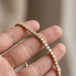 5.95 Ct Round Cut Lab Grown Diamond Linear Bar-Set Chain Bracelet Gold