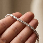 3.70 Ct Baguette Cut Lab Grown Diamond Art Deco Bar Link Bracelet White