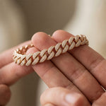 5 Ct Round Cut Lab Grown Diamond Pavé Interlocking Link Bracelet Rose Gold
