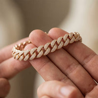 5 Ct Round Cut Lab Grown Diamond Pavé Interlocking Link Bracelet Rose Gold