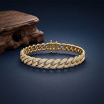 5 Ct Round Cut Lab Grown Diamond Pavé Interlocking Link Bracelet Gold