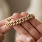 5 Ct Round Cut Lab Grown Diamond Pavé Interlocking Link Bracelet Gold