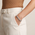 5 Ct Round Cut Lab Grown Diamond Pavé Interlocking Link Bracelet White