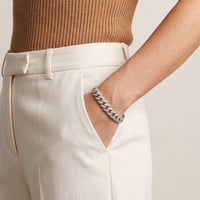 5 Ct Round Cut Lab Grown Diamond Pavé Interlocking Link Bracelet White