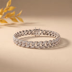 5 Ct Round Cut Lab Grown Diamond Pavé Interlocking Link Bracelet White