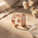 0.60 Ct Round Cut Lab Grown Diamond Geometric Hoop Earrings Rose Gold