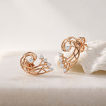 0.12 Ct Round Cut Lab Grown Diamond Spiral Drop Earrings Rose Gold