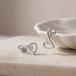 0.15 Ct Round Cut Lab Grown Diamond Ribbon Twist Drop Earrings White
