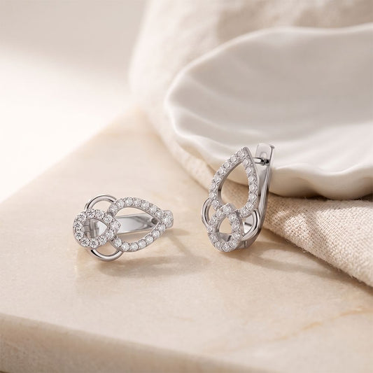 0.35 Ct Round Cut Lab Grown Diamond Teardrop Drop Earrings for Women White