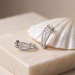 0.50 Ct Round Cut Lab Grown Diamond Leaf Motif Drop Earrings White