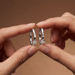 0.05 Ct Baguette Cut Lab Grown Diamond Dainty Hoop Earrings White